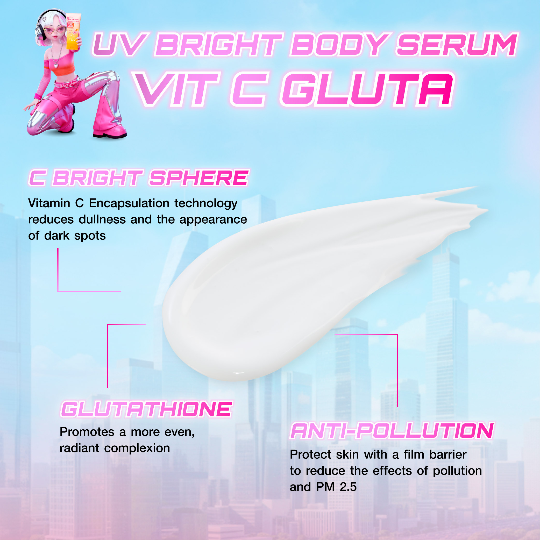 MizuMi UV Bright Body Serum Vit C Hya SPF50+ PA++++