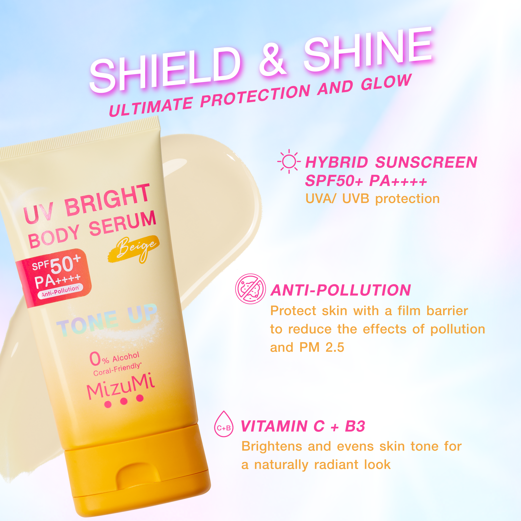 MizuMi UV Bright Body Serum Beige SPF50+ PA++++