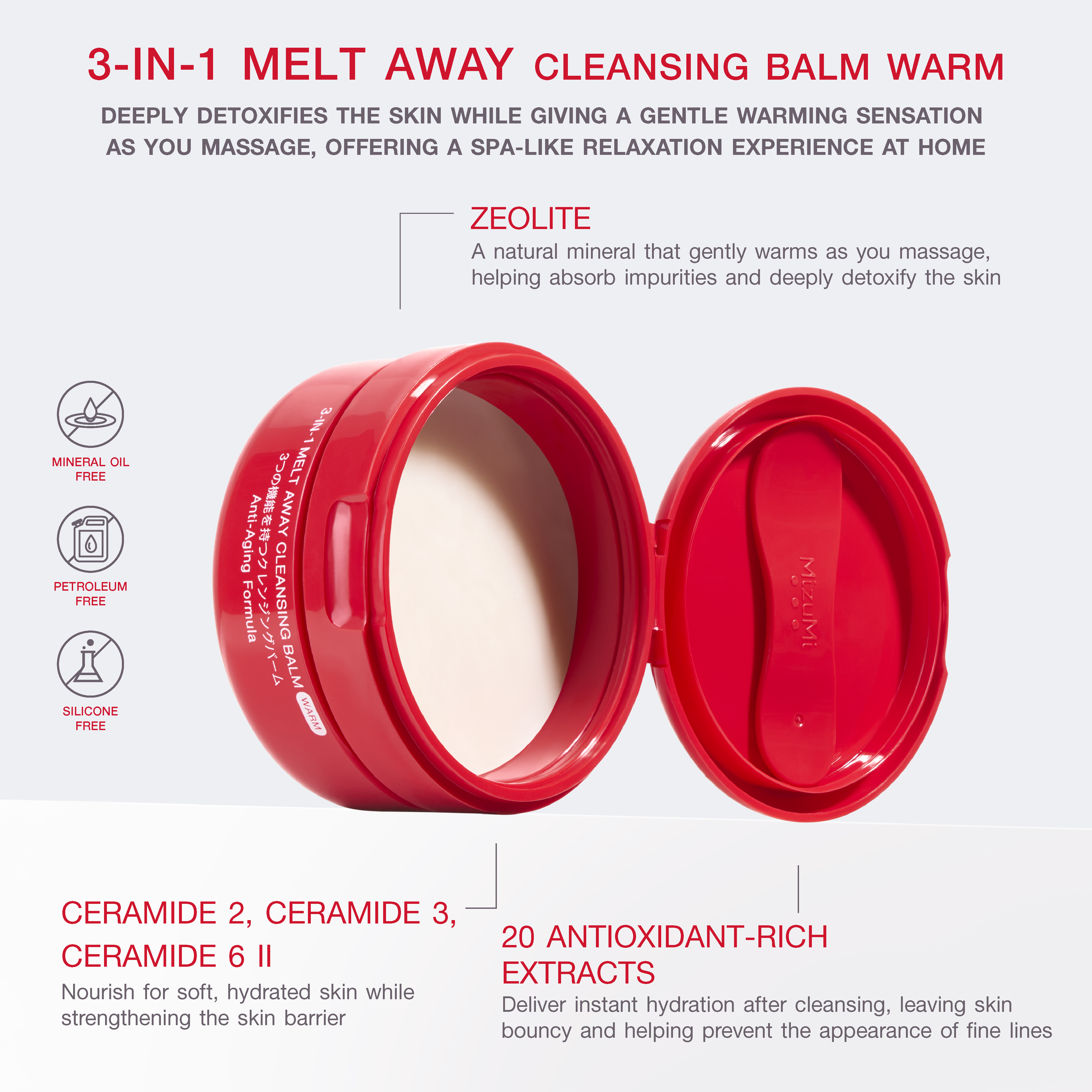 MizuMi 3-In-1 Melt Away Cleansing Balm Warm