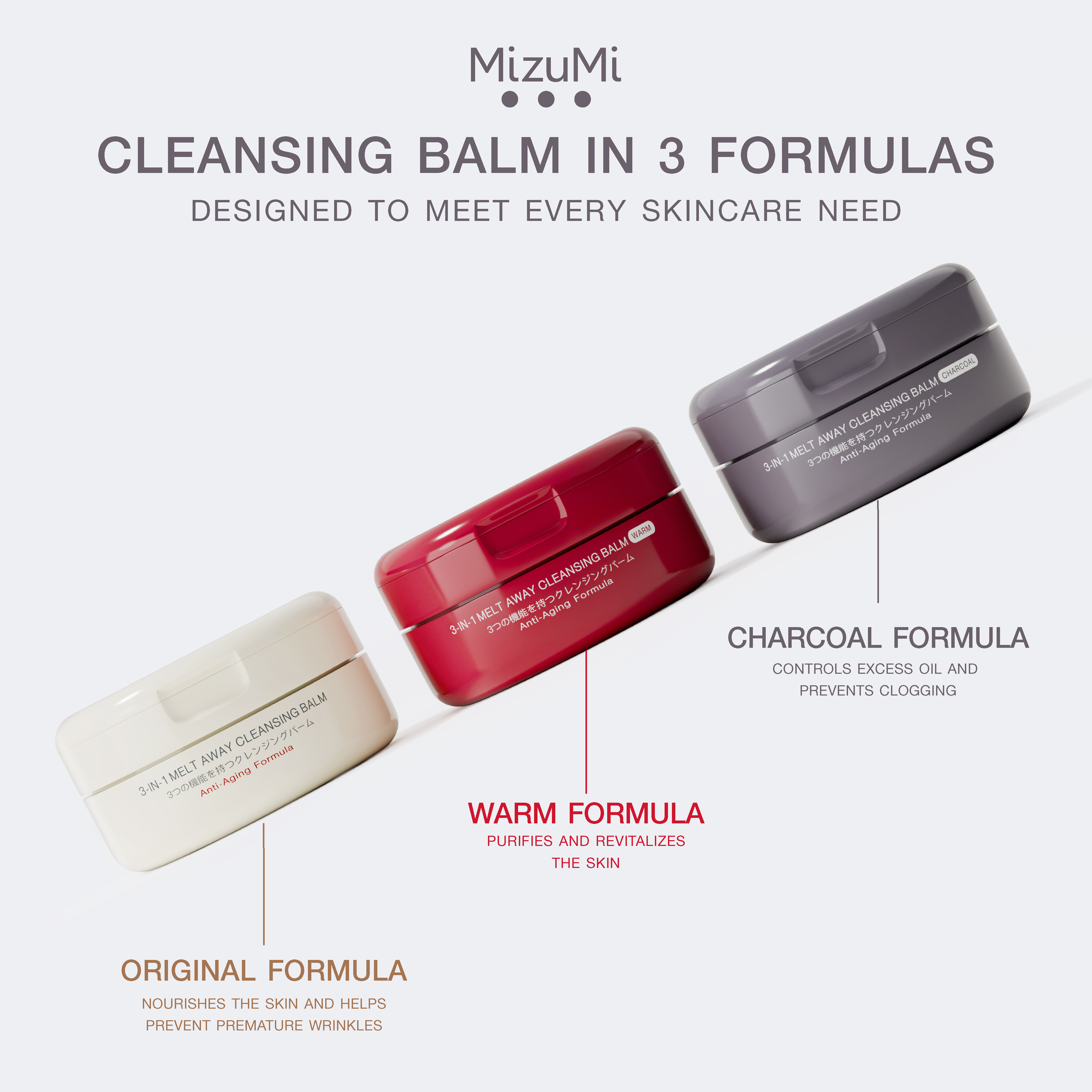 MizuMi 3-In-1 Melt Away Cleansing Balm Charcoal