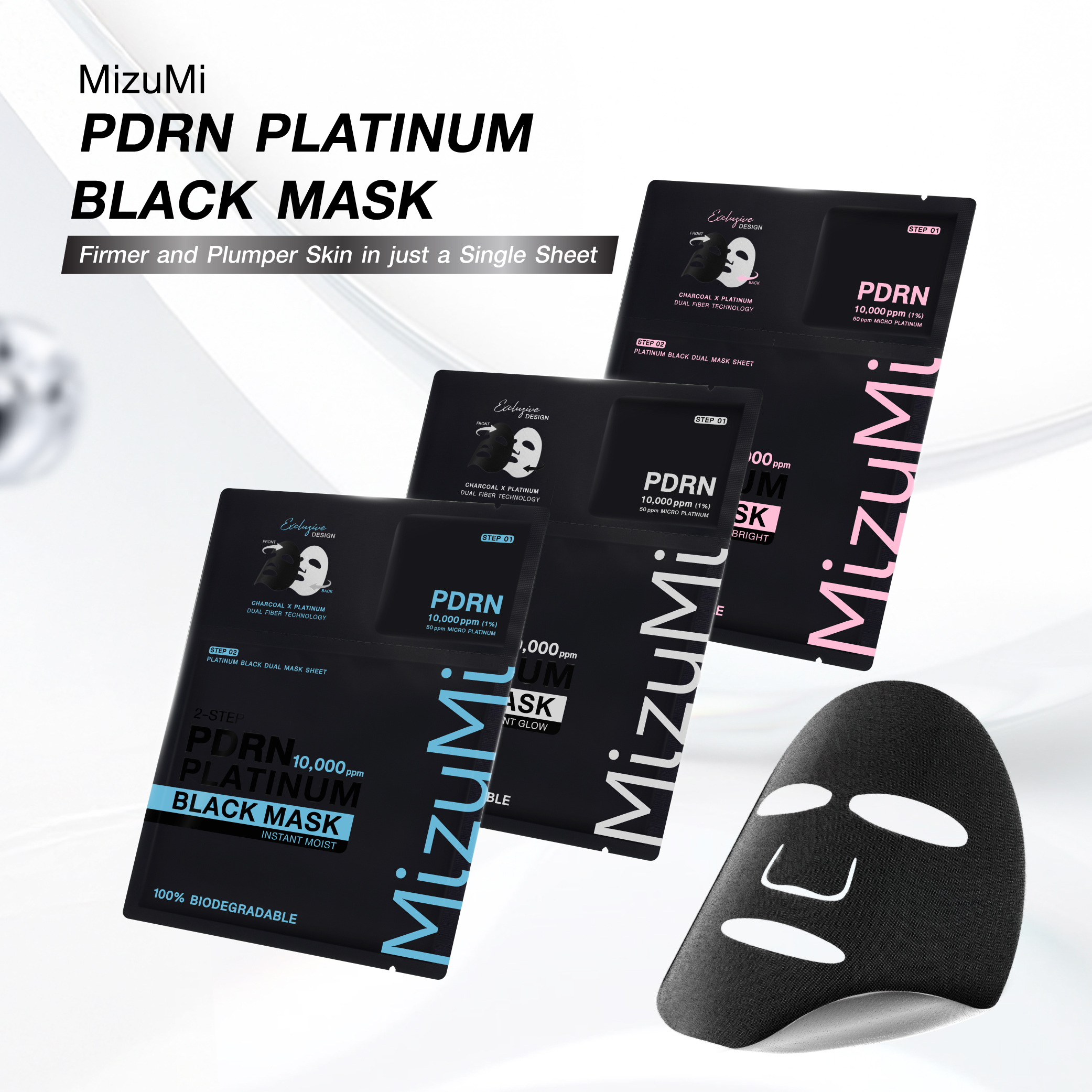 MizuMi PDRN Platinum Black Mask Trial Set